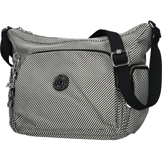 キプリング ショルダーバッグ レディース ブランド Kipling ガブ S PE+ ロゴ ワンポイント 総柄 ストライプ KI8039-4SY Diagonal Jacquard 黒 KI8039-4SY