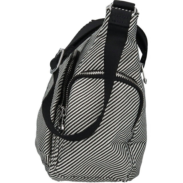 キプリング ショルダーバッグ レディース ブランド Kipling ガブ S PE+ ロゴ ワンポイント 総柄 ストライプ KI8039-4SY Diagonal Jacquard 黒 KI8039-4SY