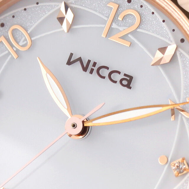 公民WICCA基本模特Solartech观看品牌女性替代皮带公民WICCA KP6-065-11模拟白色粉红色金色白色KP6-065-11