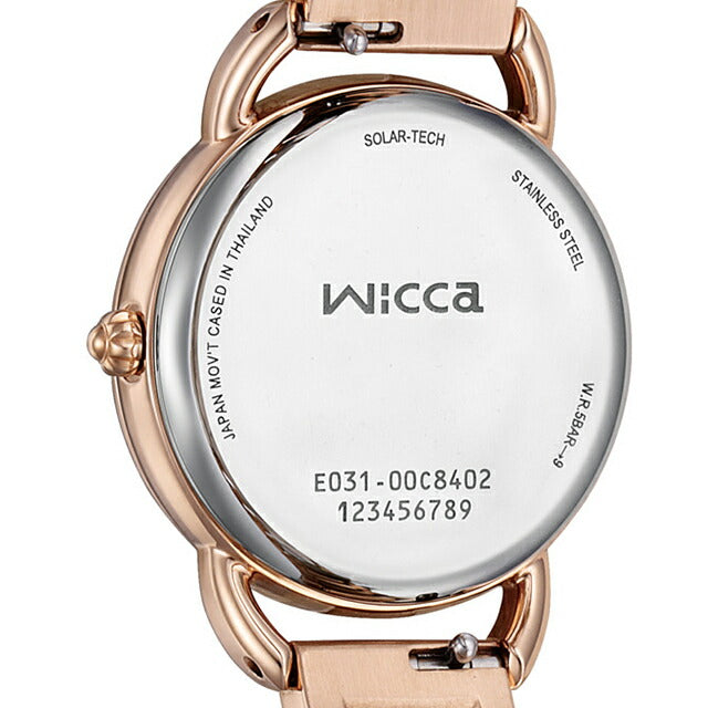公民WICCA基本模特Solartech观看品牌女性替代皮带公民WICCA KP6-065-11模拟白色粉红色金色白色KP6-065-11