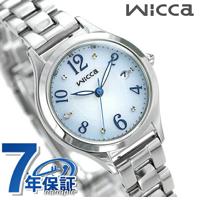 公民WICCA ECO DRIVE太阳能无线电女性手表品牌钻石KS1-210-91公民蓝色级别KS1-210-91