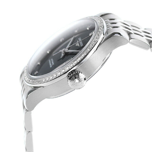 ロンジン レコード 自動巻き 腕時計 ブランド レディース ダイヤモンド LONGINES L2.321.0.57.6 アナログ ブラック 黒 スイス製 L2-321-0-57-6