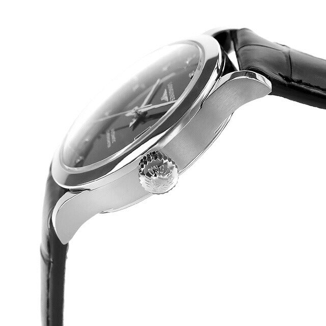 ロンジン レコード 自動巻き 腕時計 ブランド レディース ダイヤモンド LONGINES L2.321.4.57.2 アナログ ブラック 黒 スイス製 L2-321-4-57-2