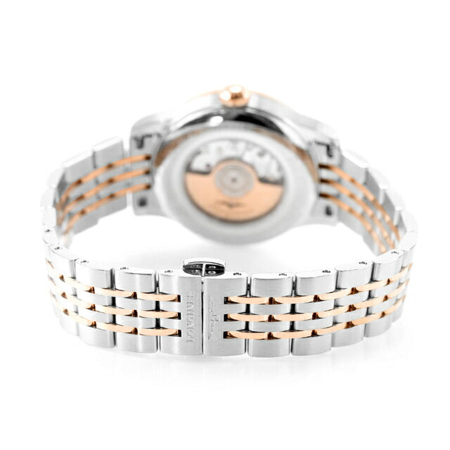 ロンジン レコード 自動巻き 腕時計 ブランド レディース LONGINES L2.321.5.57.7 アナログ ブラック シルバー ピンクゴールド 黒 スイス製 L2-321-5-57-7