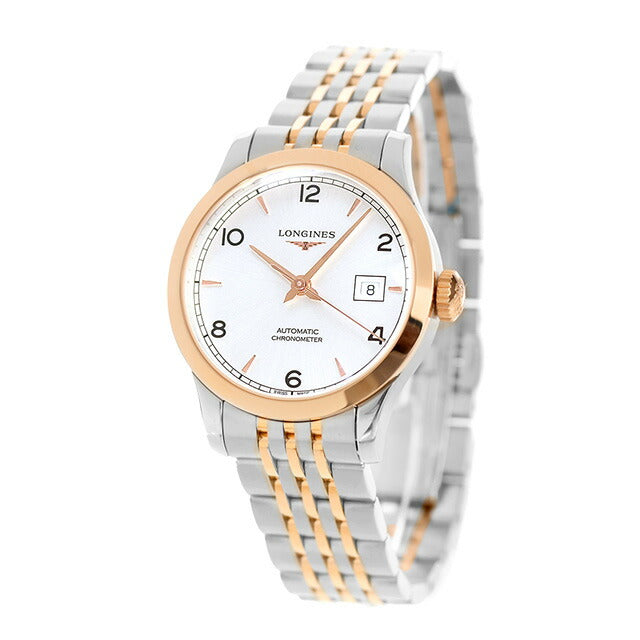 ロンジン レコード 自動巻き 腕時計 ブランド レディース LONGINES L2.321.5.76.7 アナログ シルバー ピンクゴールド スイス製 L2-321-5-76-7