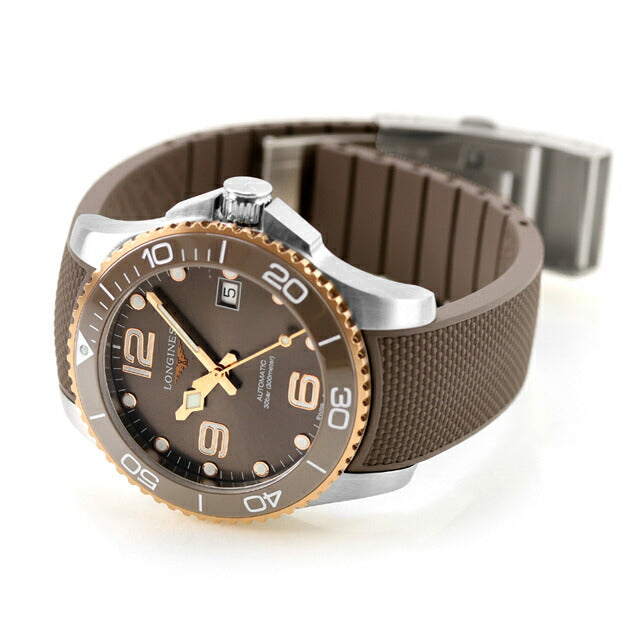 ロンジン ハイドロ コンクエスト 自動巻き 腕時計 ブランド メンズ LONGINES L3.780.3.78.9 アナログ ダークブラウン スイス製 L3-780-3-78-9