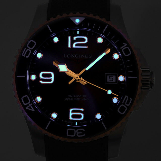 ロンジン ハイドロ コンクエスト 自動巻き 腕時計 ブランド メンズ LONGINES L3.780.3.78.9 アナログ ダークブラウン スイス製 L3-780-3-78-9