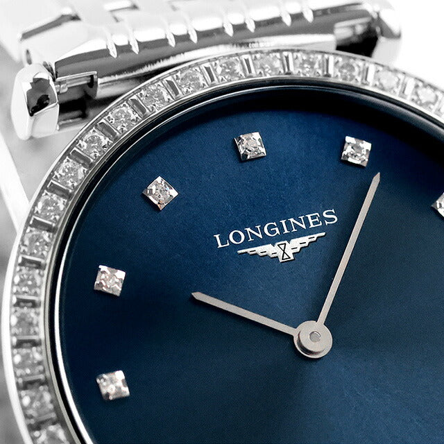 ロンジン グランクラシック クォーツ 電池式 腕時計 ブランド レディース ダイヤモンド LONGINES L4.523.0.97.6 アナログ ブルー スイス製 L4-523-0-97-6