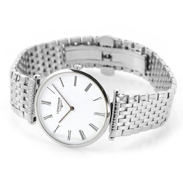 ロンジン グランクラシック クオーツ 腕時計 ブランド メンズ LONGINES L4.709.4.21.6 アナログ ホワイト 白 スイス製 L4-709-4-21-6