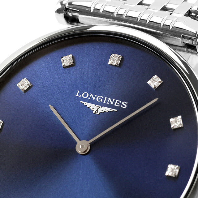 ロンジン グランクラシック クオーツ 腕時計 ブランド メンズ ダイヤモンド LONGINES L4.709.4.97.6 アナログ ブルー スイス製 L4-709-4-97-6