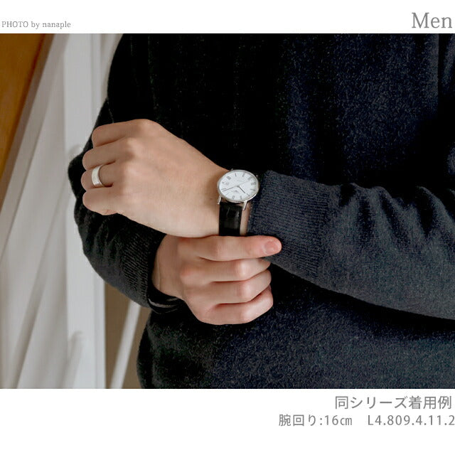 ロンジン エレガント 自動巻き 腕時計 ブランド メンズ LONGINES L4.809.5.12.0 アナログ ホワイト ブラック 黒 スイス製 L4-809-5-12-0