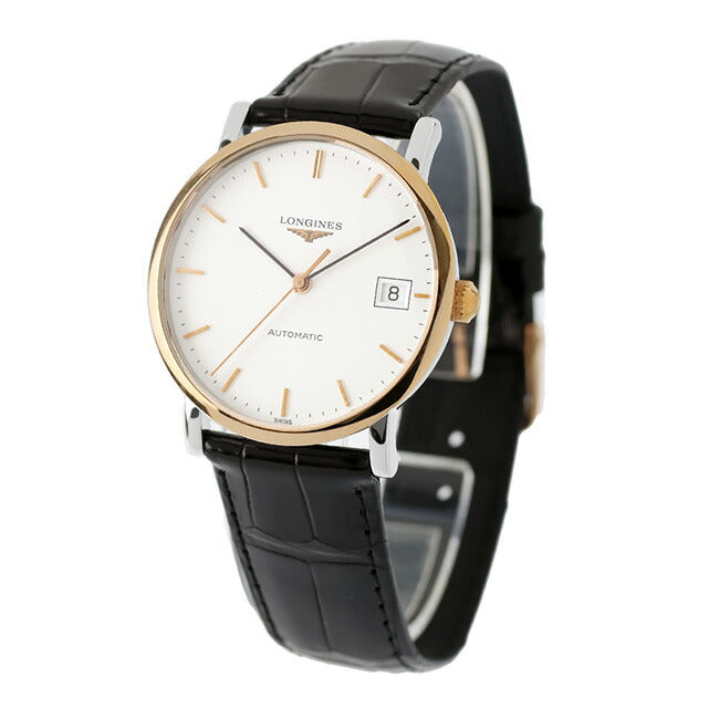 ロンジン エレガント 自動巻き 腕時計 ブランド メンズ LONGINES L4.809.5.12.0 アナログ ホワイト ブラック 黒 スイス製 L4-809-5-12-0