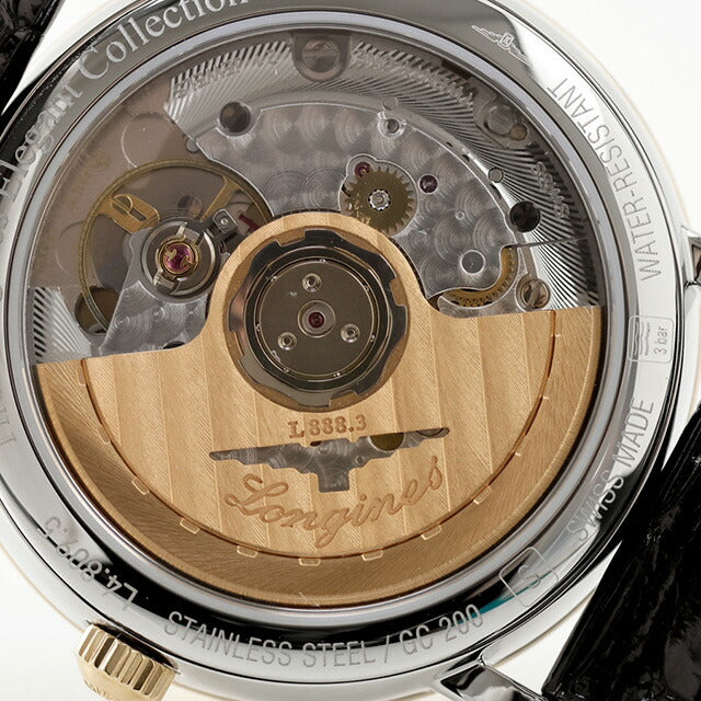 ロンジン エレガント 自動巻き 腕時計 ブランド メンズ LONGINES L4.809.5.12.0 アナログ ホワイト ブラック 黒 スイス製 L4-809-5-12-0