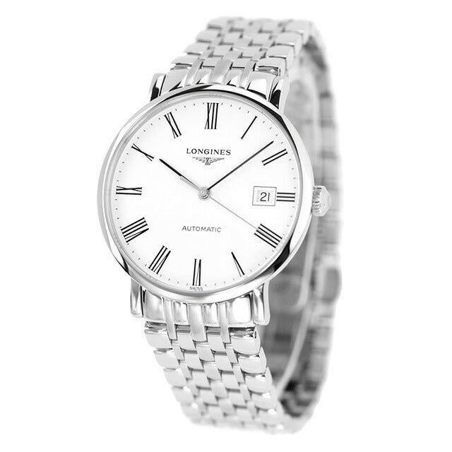 ロンジン エレガント 自動巻き 腕時計 ブランド メンズ LONGINES L4.810.4.11.6 アナログ ホワイト 白 スイス製 L4-810-4-11-6