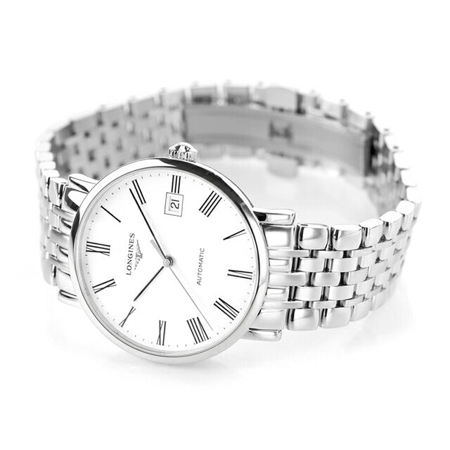 ロンジン エレガント 自動巻き 腕時計 ブランド メンズ LONGINES L4.810.4.11.6 アナログ ホワイト 白 スイス製 L4-810-4-11-6