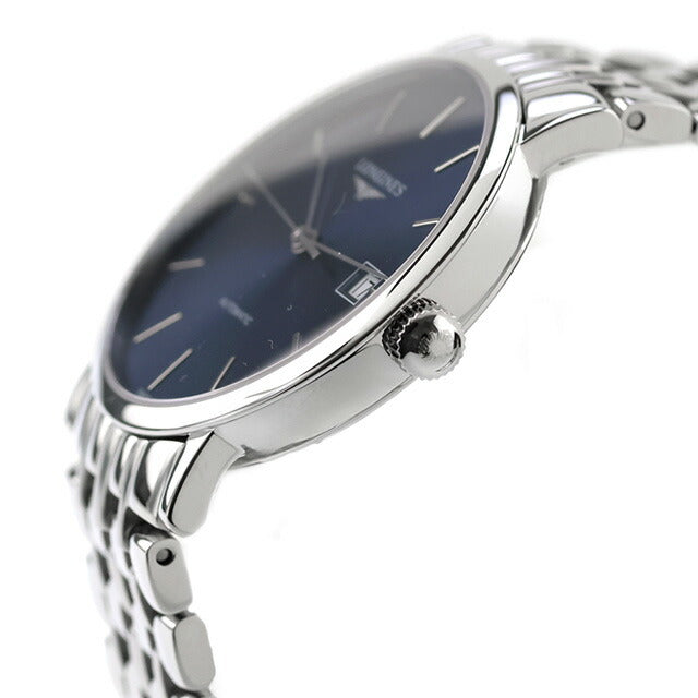 ロンジン エレガント 自動巻き 腕時計 ブランド メンズ LONGINES L4.810.4.92.6 アナログ ブルー スイス製 L4-810-4-92-6