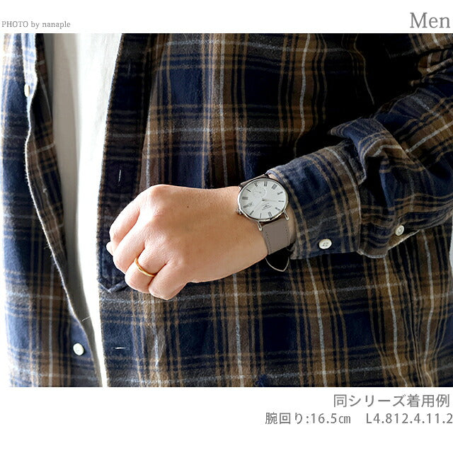 ロンジン エレガント 自動巻き 腕時計 ブランド メンズ LONGINES L4.812.4.11.2 アナログ ホワイト ベージュ 白 スイス製 L4-812-4-11-2