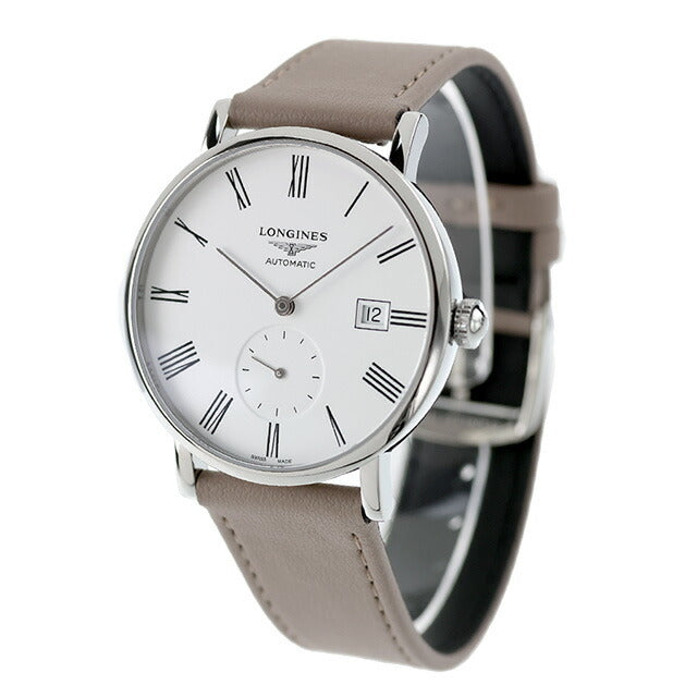 ロンジン エレガント 自動巻き 腕時計 ブランド メンズ LONGINES L4.812.4.11.2 アナログ ホワイト ベージュ 白 スイス製 L4-812-4-11-2