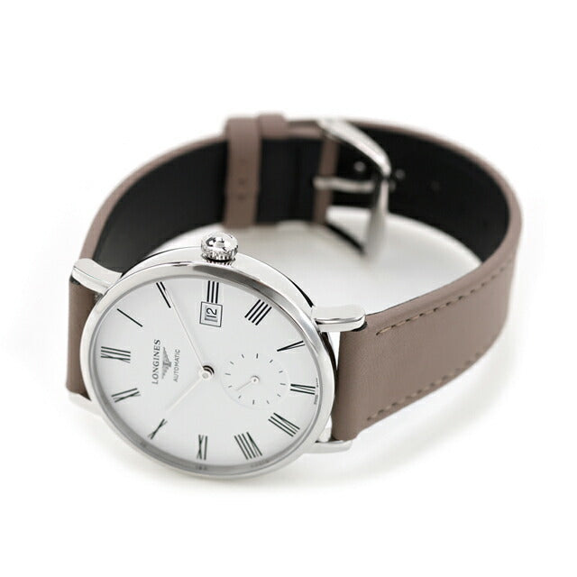 ロンジン エレガント 自動巻き 腕時計 ブランド メンズ LONGINES L4.812.4.11.2 アナログ ホワイト ベージュ 白 スイス製 L4-812-4-11-2