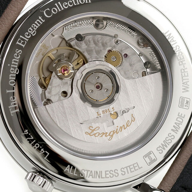 ロンジン エレガント 自動巻き 腕時計 ブランド メンズ LONGINES L4.812.4.11.2 アナログ ホワイト ベージュ 白 スイス製 L4-812-4-11-2
