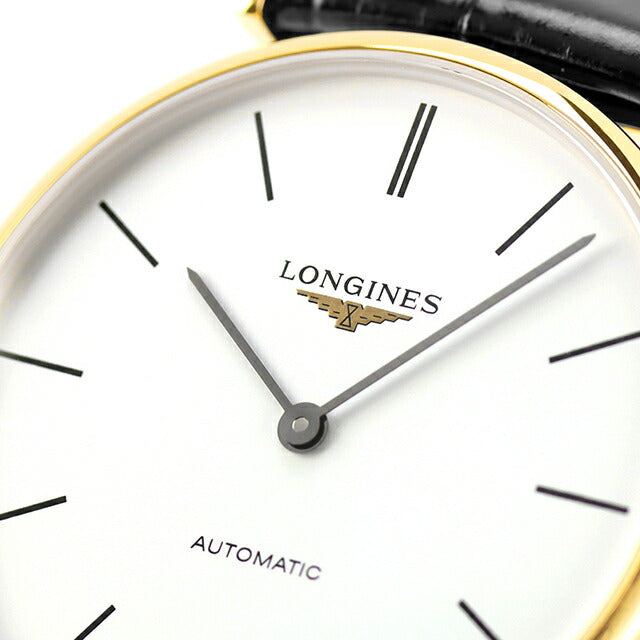 ロンジン グランクラシック 自動巻き 腕時計 ブランド メンズ LONGINES L4.908.2.12.2 アナログ ホワイト ブラック 黒 スイス製 L4-908-2-12-2