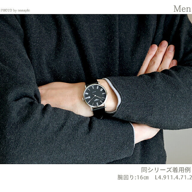 ロンジン エレガント 自動巻き 腕時計 ブランド メンズ LONGINES L4.911.4.71.2 アナログ グレー ブラック 黒 スイス製 L4-911-4-71-2