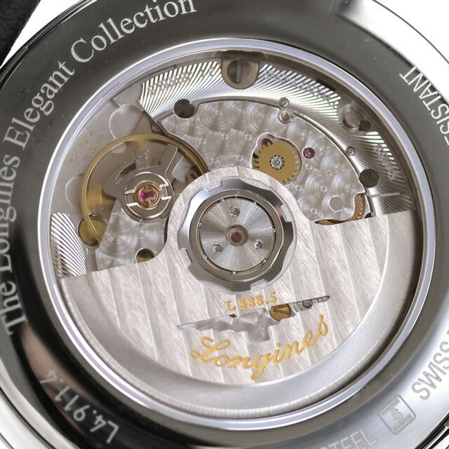 ロンジン エレガント 自動巻き 腕時計 ブランド メンズ LONGINES L4.911.4.71.2 アナログ グレー ブラック 黒 スイス製 L4-911-4-71-2