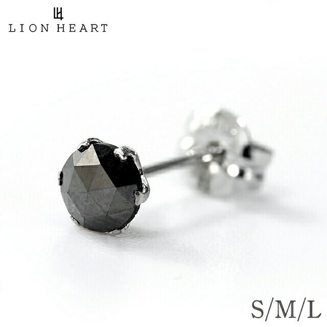 ライオンハート ピアス ペア PT900 ブラックダイヤモンド Petite Modern”ブラックダイヤモンドピアス（Lサイズ/0.5CT