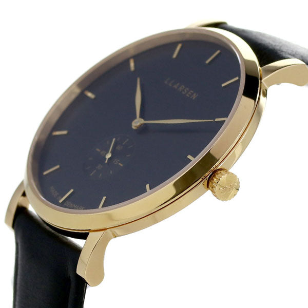 エルラーセン 時計 ニコライ 41mm メンズ 腕時計 ブランド LL143GBCL ブラック LL143GBCL