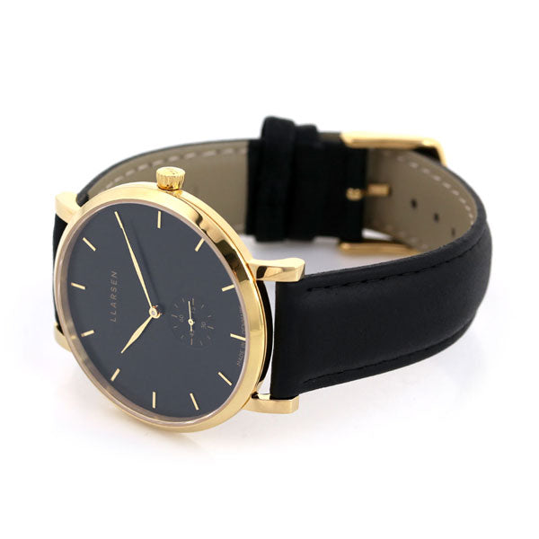 エルラーセン 時計 ニコライ 41mm メンズ 腕時計 ブランド LL143GBCL ブラック LL143GBCL