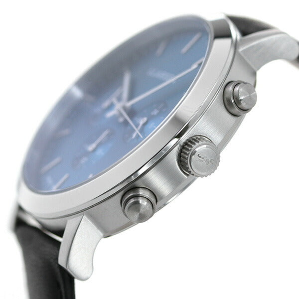 エルラーセン 時計 ノラ 42mm デンマーク製 クロノグラフ メンズ 腕時計 ブランド LL149SDIK ブルー ブラック 革ベルト LL149SDIK