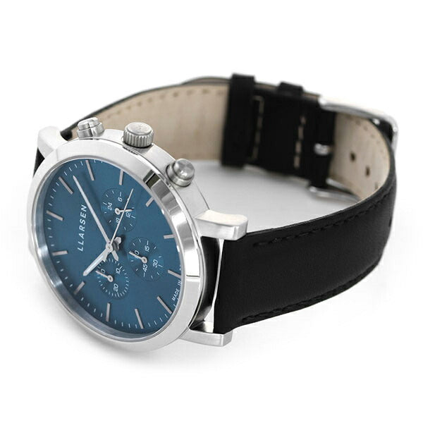 エルラーセン 時計 ノラ 42mm デンマーク製 クロノグラフ メンズ 腕時計 ブランド LL149SDIK ブルー ブラック 革ベルト LL149SDIK