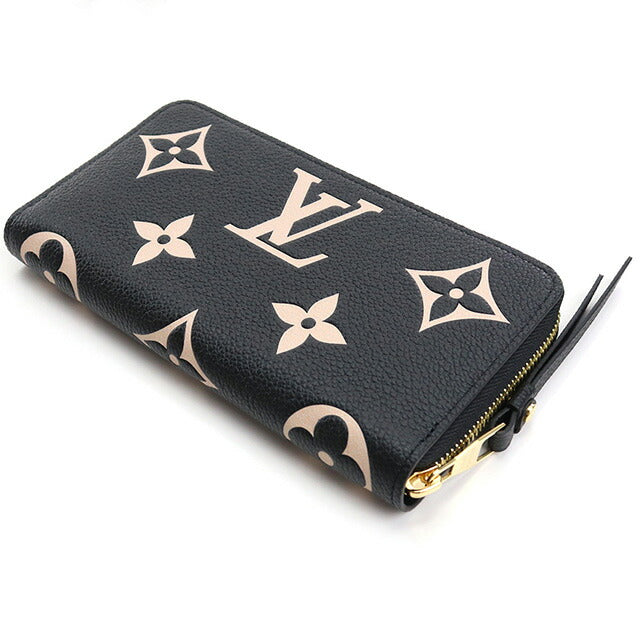 ルイヴィトン 長財布ラウンドファスナー レディース ブランド LOUIS VUITTON バイカラーモノグラム・アンプラント M80481 ブラック 財布 LOVM80481011