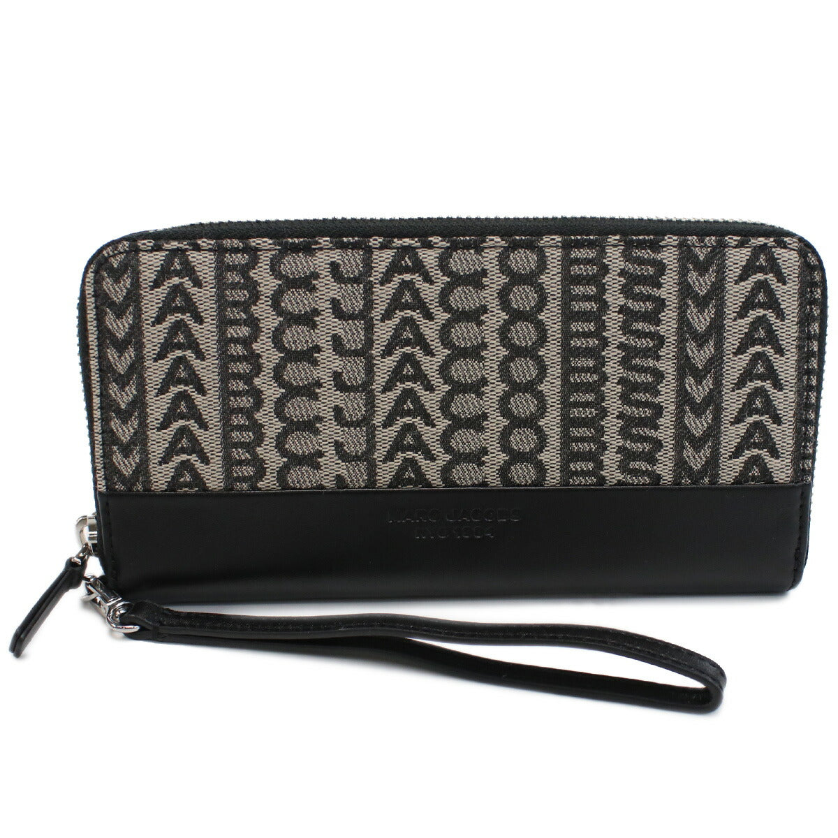 マークジェイコブス 長財布ラウンドファスナー レディース コットン・ポリエステル ベトナム S180M12FA22 BEIGE MULTI ベージュ系 ブラック 財布 MAJS180M12FA22011