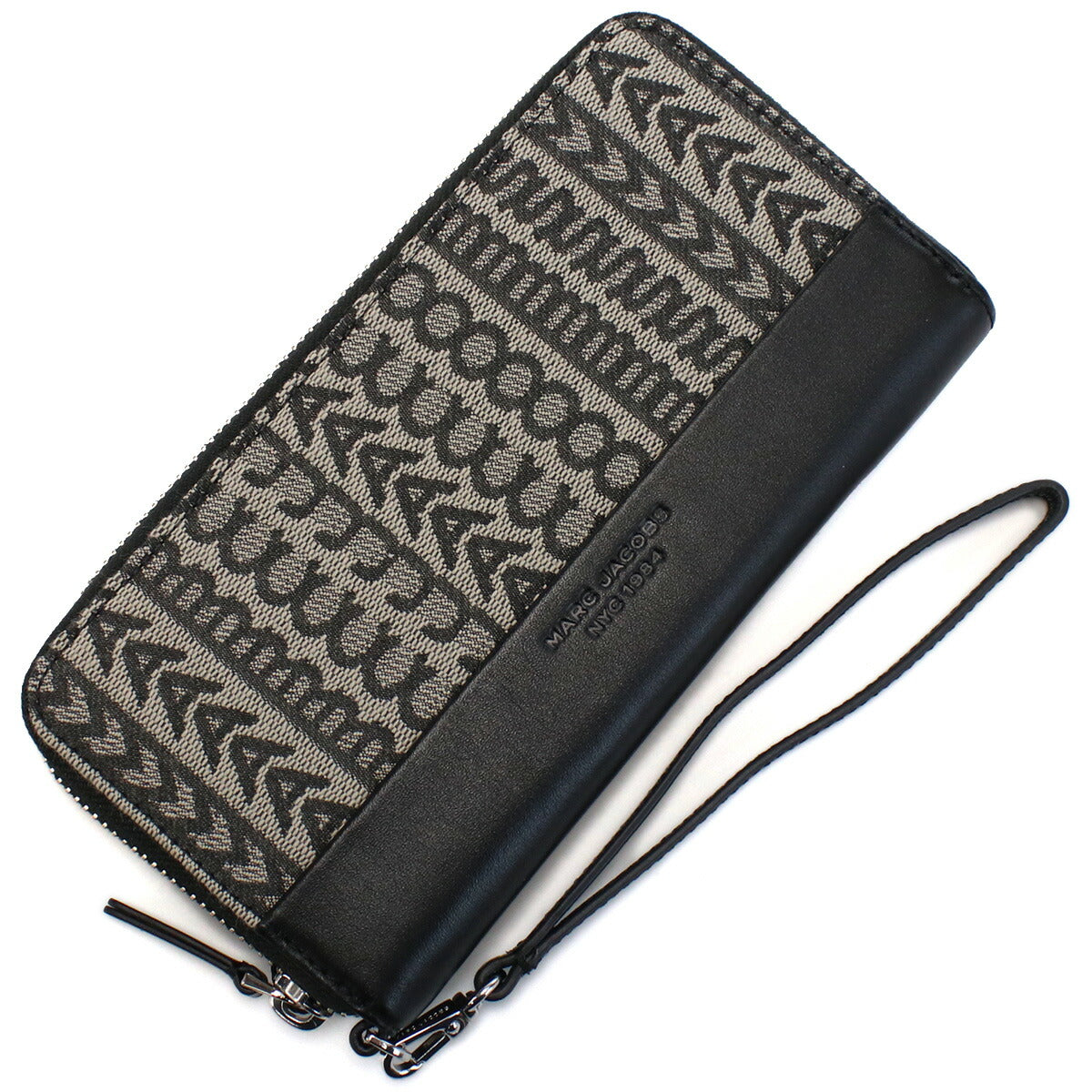 マークジェイコブス 長財布ラウンドファスナー レディース コットン・ポリエステル ベトナム S180M12FA22 BEIGE MULTI ベージュ系 ブラック 財布 MAJS180M12FA22011