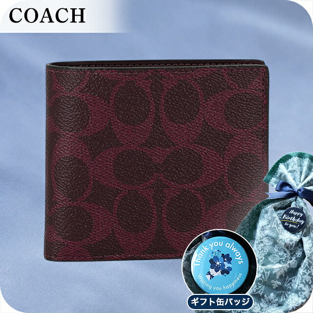 \父亲节礼品套装/Coach 双折钱包 双折钱包 男士品牌 COACH CY406 YED 波尔多款可供选择
