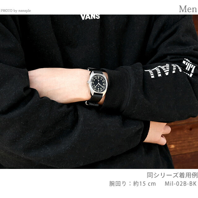 ナバルウォッチ Naval military watch Royal Air Force Type クォーツ 電池式 腕時計 ブランド メンズ NAVAL WATCH Mil-02C-BK アナログ アイボリーホワイト 白 Mil-02C-BK