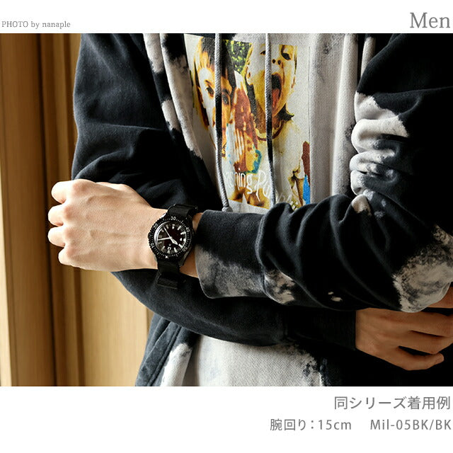 ナバルウォッチ Naval military watch ROYAL Military Diver TYPE 自動巻き 腕時計 ブランド メンズ NAVAL WATCH Mil-05SV/BK アナログ ブラック 黒 日本製 Mil-05SV-BK