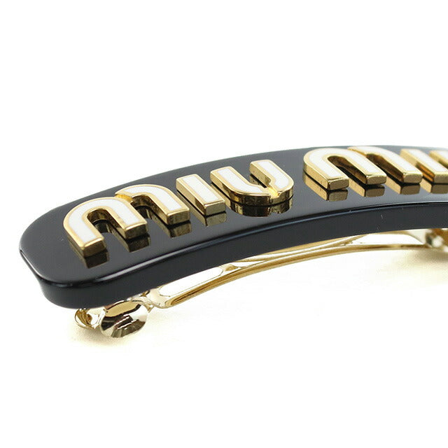 ミュウミュウ バレッタ レディース ブランド MIUMIU イタリア 5IF071 NERO+BIANCO ブラック ヘアアクセサリー MIU5IF071011