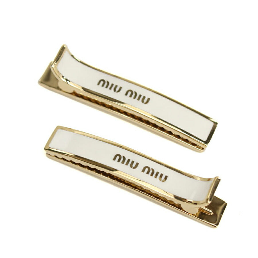 ミュウミュウ ヘアクリップ レディース ブランド MIUMIU 5JF136 ホワイト ヘアアクセサリー MIU5JF136021