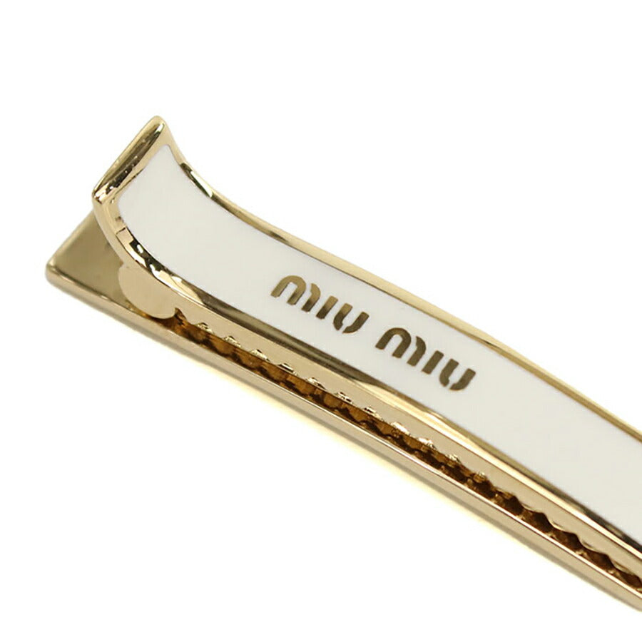 ミュウミュウ ヘアクリップ レディース ブランド MIUMIU 5JF136 ホワイト ヘアアクセサリー MIU5JF136021