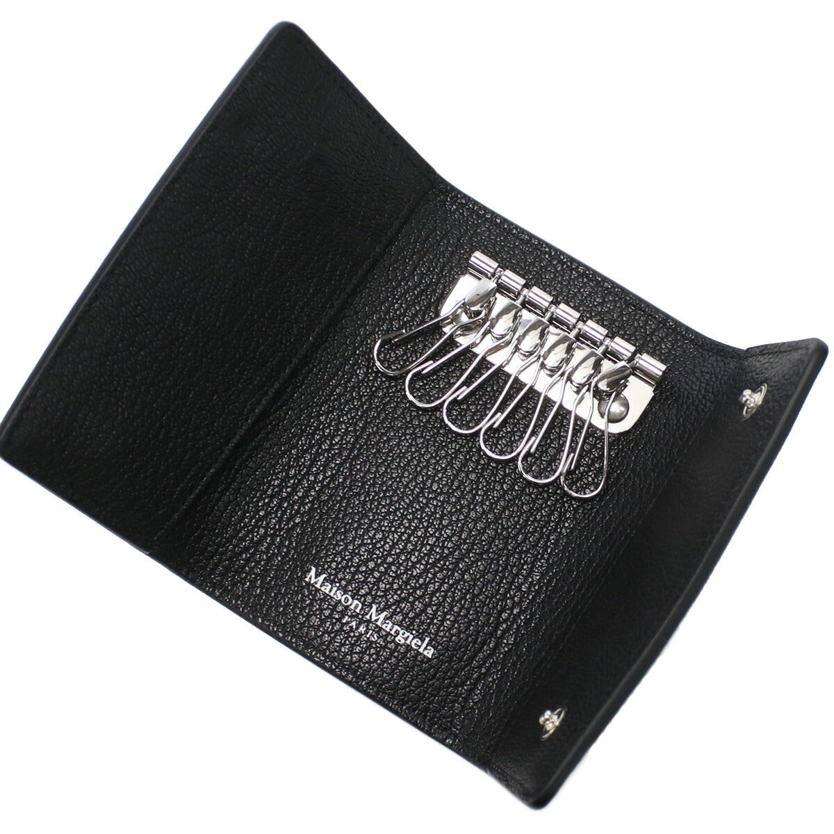 メゾンマルジェラ 6連キーケース メンズ レザー イタリア S55UA0026 ブラック 小物 MMAS55UA0026011