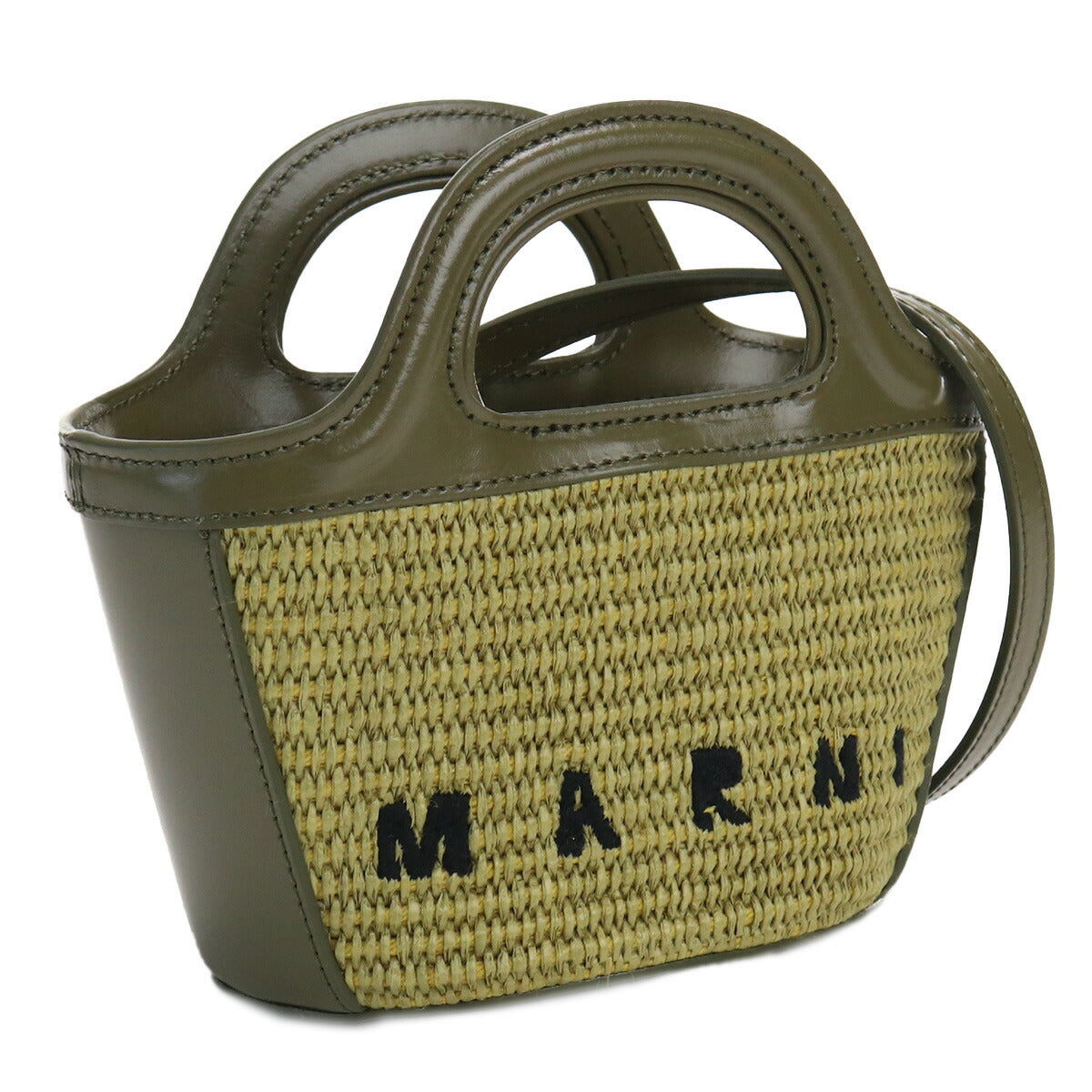 マルニ カゴバッグ レディース コットン52% ナイロン48%レザー イタリア BMMP0067Q0 カーキ バッグ MRNBMMP0067Q0031