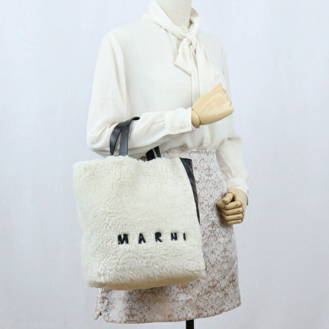 Marni 手提包女式小羊皮,皮革意大利 SHMP0018L1 白色包 MRNSHMP0018L1021