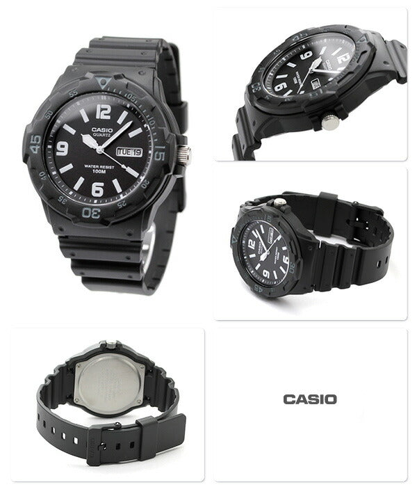 カシオ CASIO チプカシ チープカシオ 腕時計 デイデイト クラシック 海外モデル オールブラック CASIO MRW-200H-1B2VDF MRW-200H-1B2VDF
