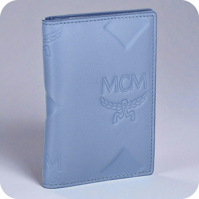 MCM　エムシーエム　ケース　カードケース　ライトブルー　ロゴ エムシーエム カードケース メンズ ブランド MCM レザー MXADATA04