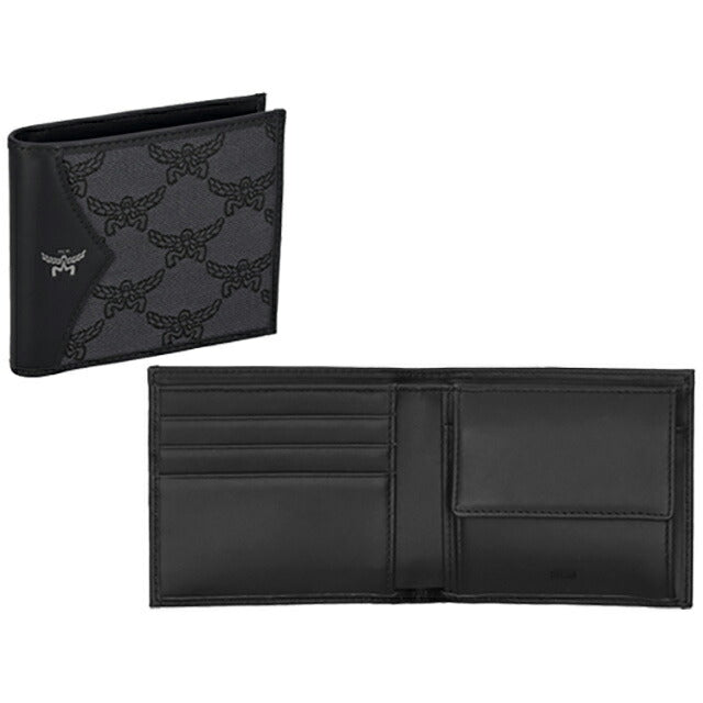 エム シー エム 二つ折り財布 メンズ ブランド MCM MXSEAAC03 ブラック MXSEAAC03-ED001