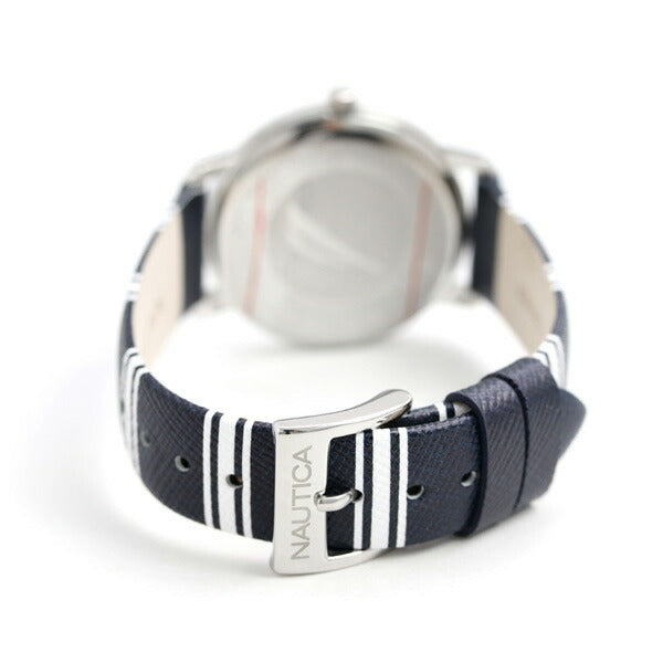 ノーティカ レディース 腕時計 ブランド シルバー 革ベルト 36mm NAPCGS001 コーラル ゲーブルズ NAPCGS001