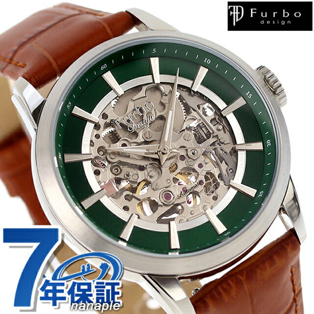 フルボ デザイン GEAR 自動巻き 腕時計 ブランド メンズ オープンハート Furbo Design NF04W-SSGR グリーン スケルトン NF04W-SSGR