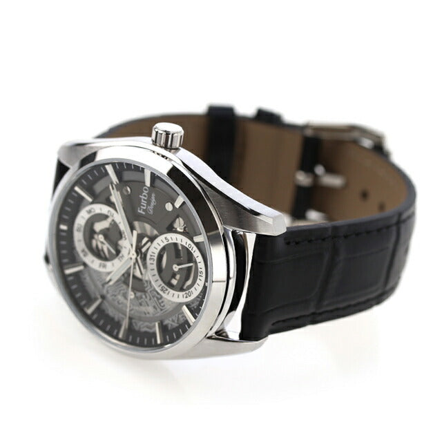 フルボ デザイン ELECTRO クオーツ 腕時計 ブランド メンズ オープンハート Furbo Design NF05W-SSBK ガンメタル スケルトン NF05W-SSBK